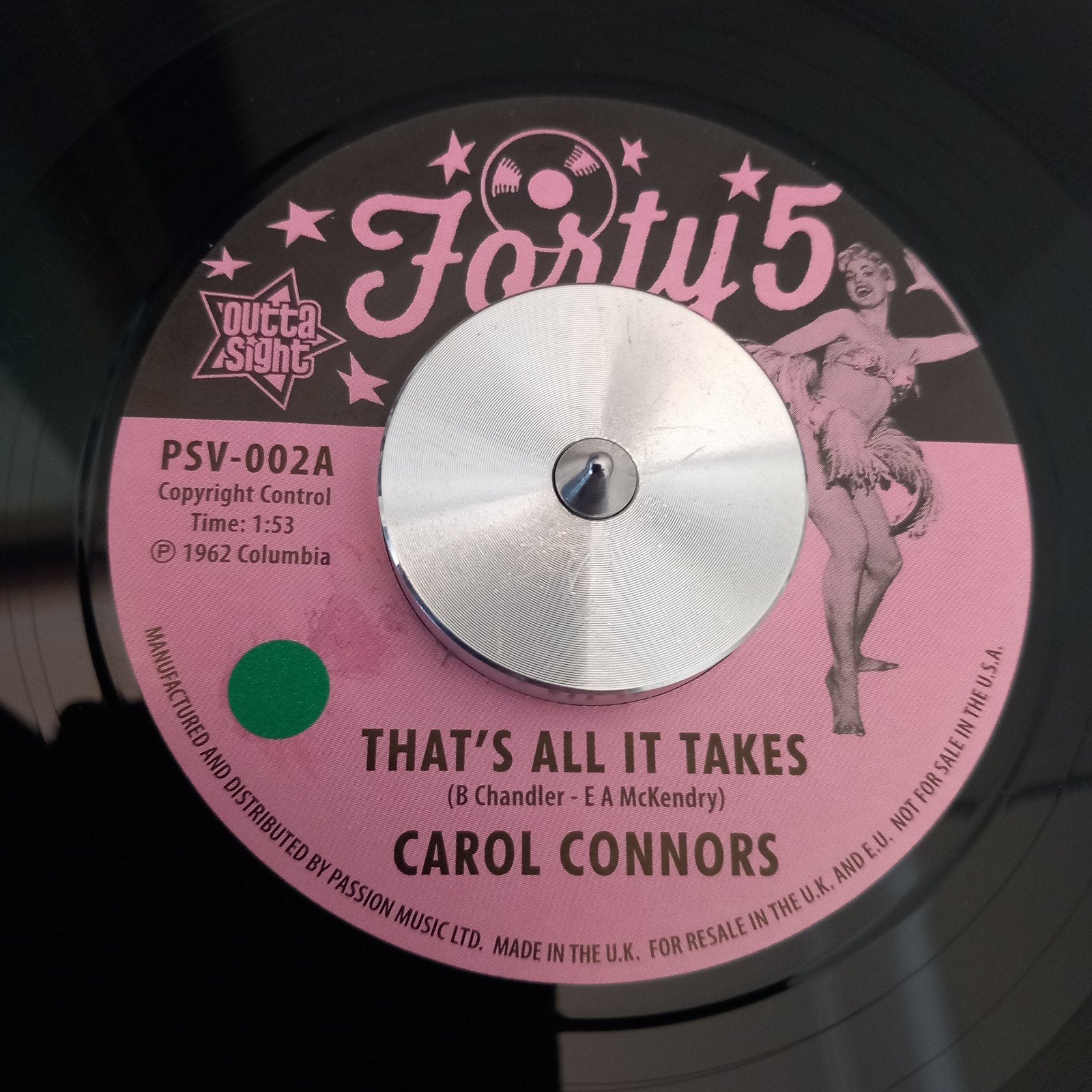 CAROL CONNORS. THAT'S ALL IT TAKES. POPCORN USA 45T, Enlèvement ou Envoi