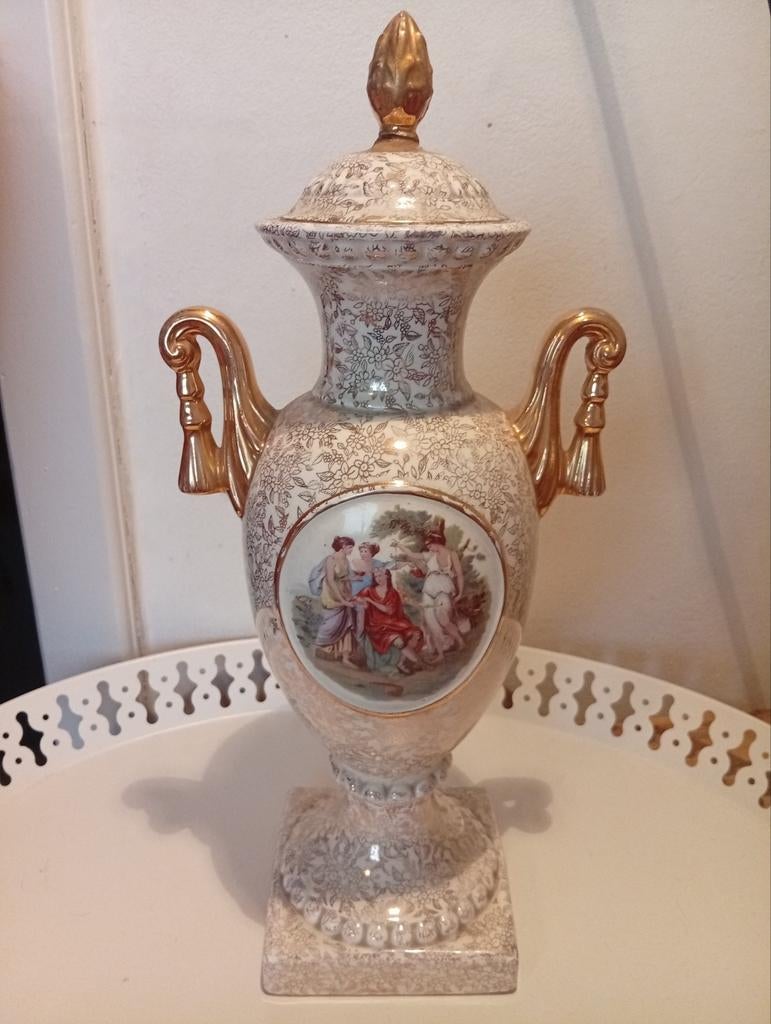 Porseleinen urn met deksel empire-stijl, Antiek en Kunst, Ophalen