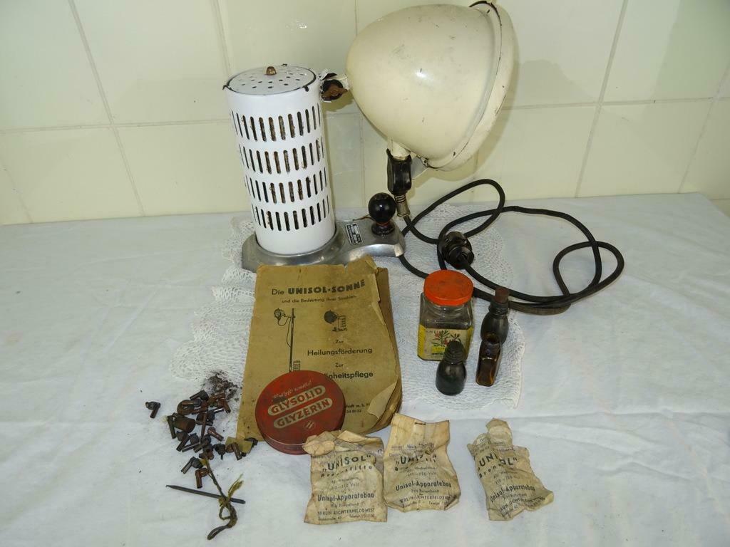 Antieke lamp zonnelamp Unisol Heilsonne lamp + onderdelen, Ophalen of Verzenden, Overige typen