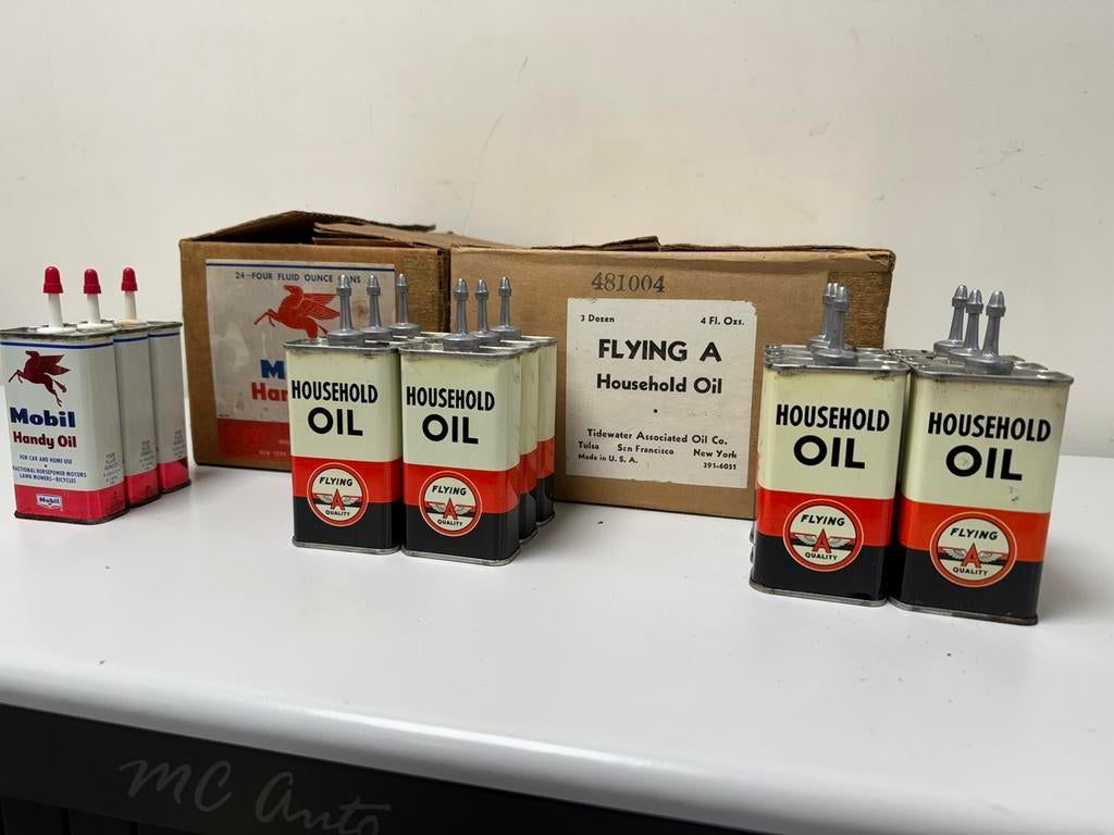 Huile Flying A & Mobil Huiles pratiques NOS ️, Enlèvement ou Envoi, Utilisé, Emballage