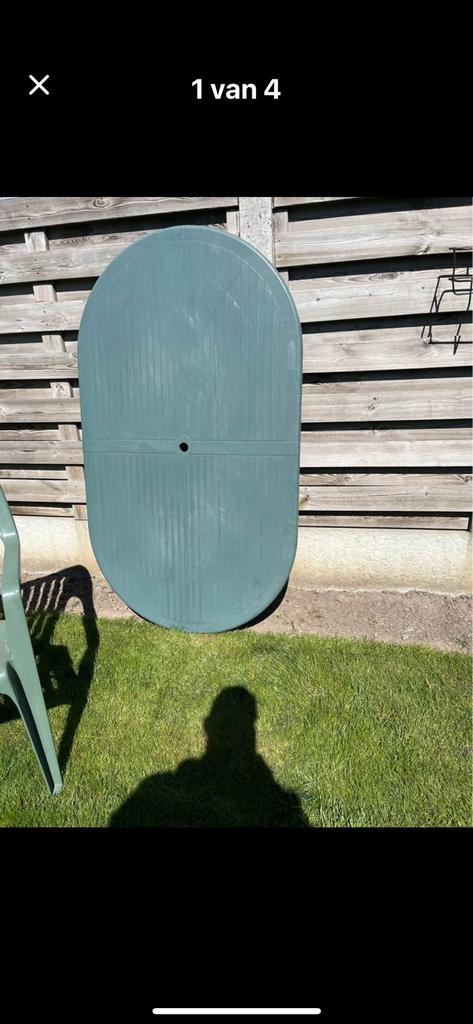 3 stevige tuintafels stoelen,tafel 4 stoelen 50€bieden groen, Ophalen of Verzenden, Zo goed als nieuw