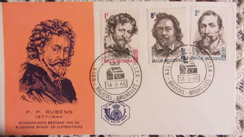 FIRST DAY COVER- SCHILDERIJEN- SCHILDERS-RUBENS- VAN DIJCK, Enlèvement ou Envoi, Affranchi, Autres thèmes