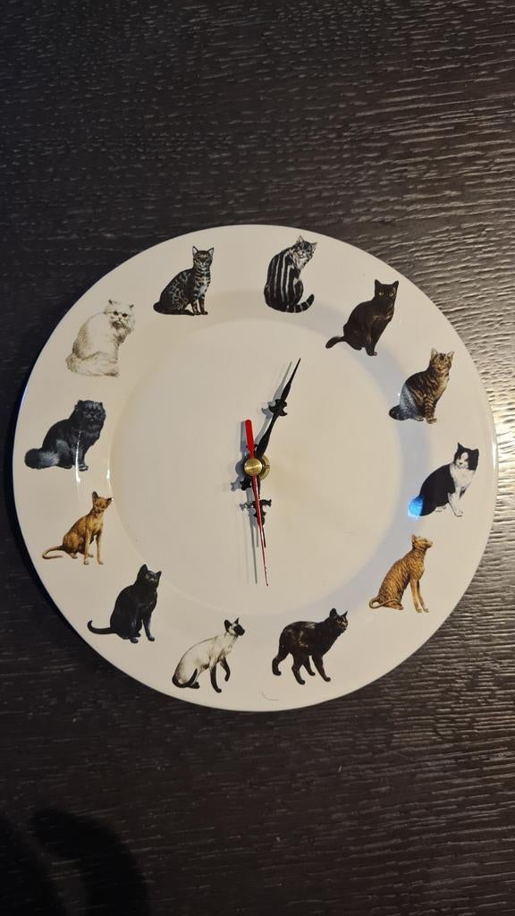 Nieuwe porseleinen katten wandklok, Ophalen, Nieuw, Wandklok