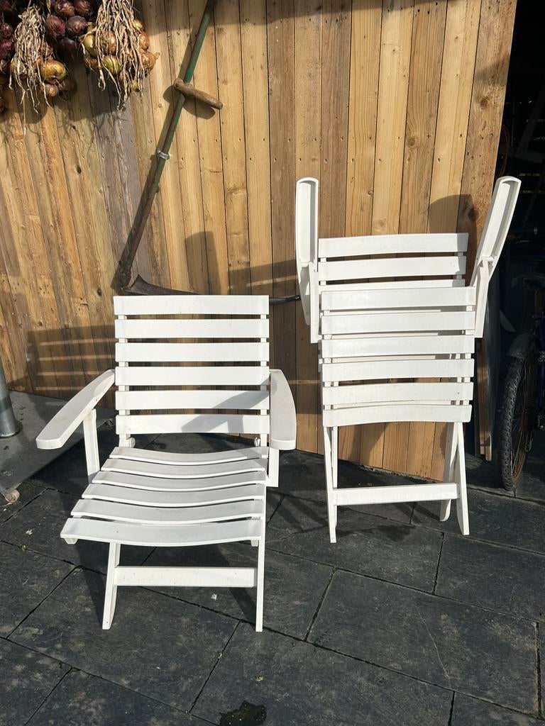 Chaises de jardin Lawn Comfort blanches, Ophalen, Zo goed als nieuw
