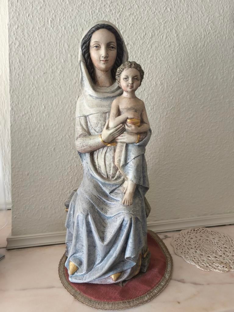 Antiek Moeder Maria beeld 35cm hoog, Ophalen