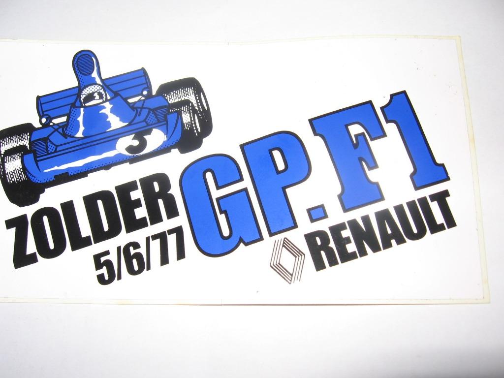 Sticker "Formule 1" 5-5-77 Renault. Afmetingen: 17cm, Ophalen of Verzenden, Nieuw, Auto's