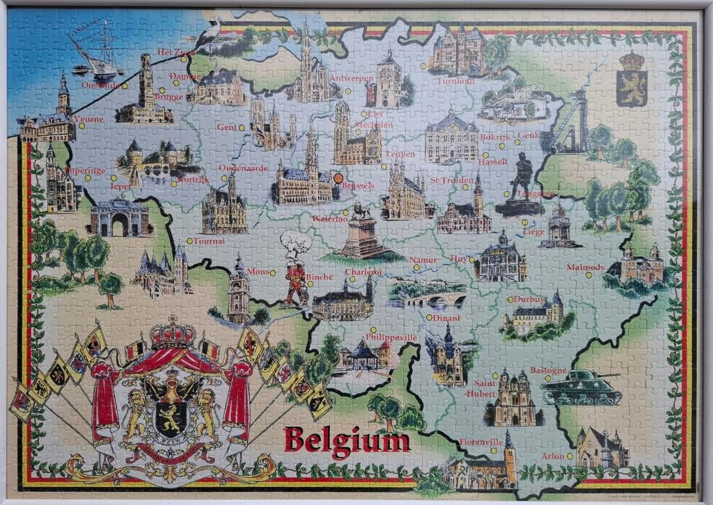 Puzzle complet 1000 pièces, dessin animé, Belgique, Enlèvement ou Envoi