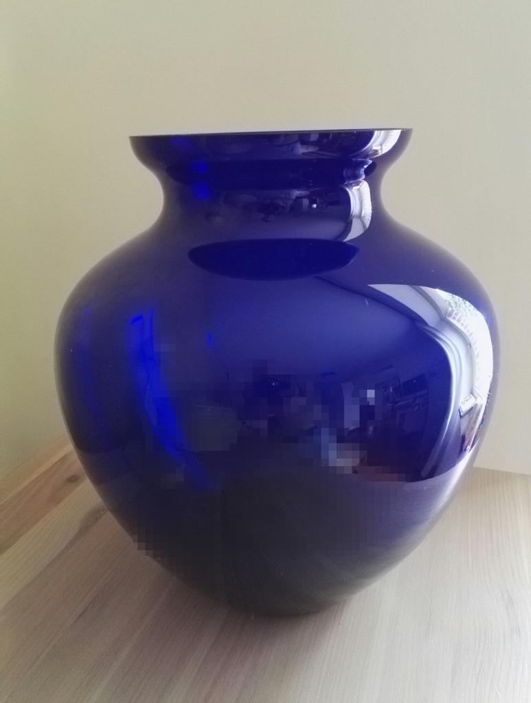 Vase transparent Verre bleu Gd format, Enlèvement ou Envoi, Comme neuf, Bleu, Verre