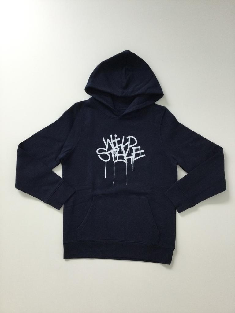 Donkerblauwe Hoodie Wild Style 12/14 jaar, Kinderen en Baby's, Jongen of Meisje, Trui of Vest, Ophalen of Verzenden, Zo goed als nieuw