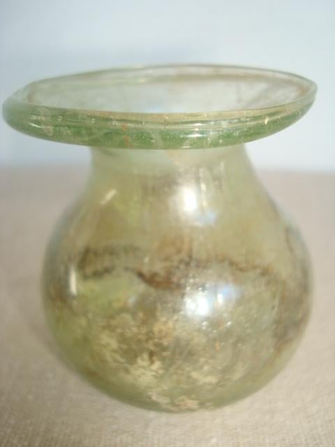 ARCHEOLOGIE ANTIQUES OBJET DE FOUILLE - Pot à fard en verre, Enlèvement