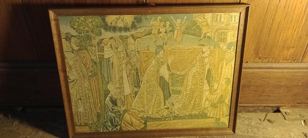 Reproductie van wandtapijt Saint-Étienne-Cluny, 31x24, n214, Ophalen of Verzenden, Gravure, Origineel