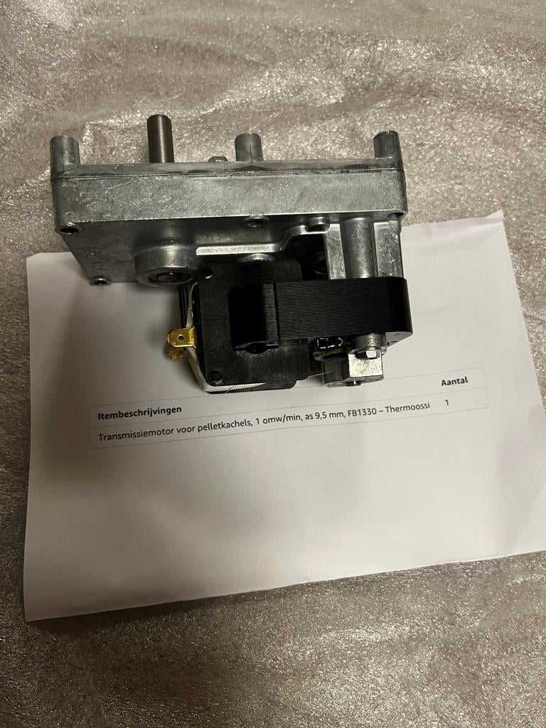 Pelletkachel motor Thermoossi FB1330. 9,5 as 1 omw/min, Ophalen of Verzenden, Nieuw