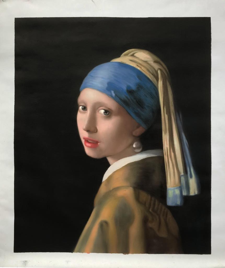 Olieverf replica Vermeer: Meisje met de parel, Envoi