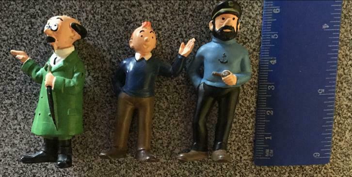 3 Figurines des albums Tintin, Enlèvement, Tintin, Neuf