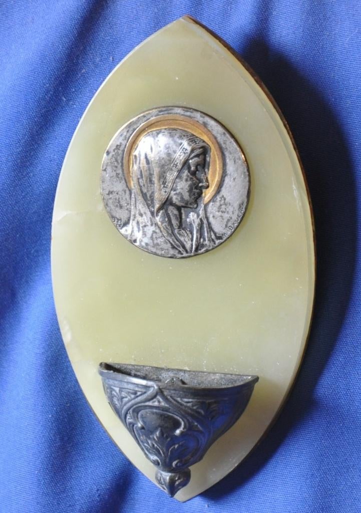 benitier mural onyx et metal argenté, Enlèvement ou Envoi