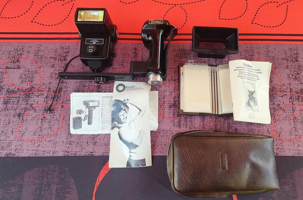 Vintage Vivitar 283 flitser met toebehoren., Ophalen, Zo goed als nieuw, Overige merken