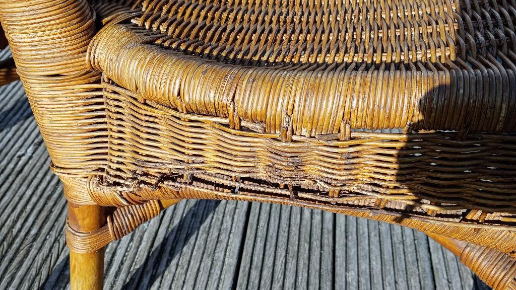 rieten stoel GRATIS, Ophalen, Gebruikt, Overige kleuren, Riet of Rotan