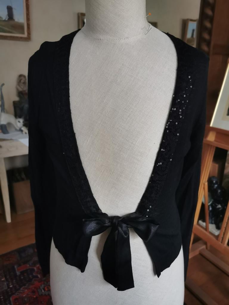 Mooi feestelijk zwart Bolero truitje, Kleding | Dames, Truien en Vesten, Ophalen of Verzenden, Zo goed als nieuw, Maat 38/40 (M)