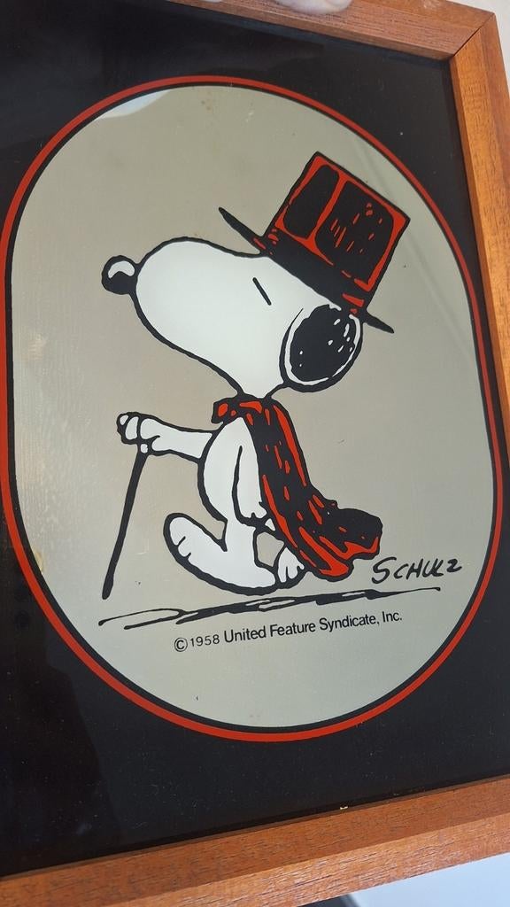 vintage 1958 Snoopy spiegel Schultz, Verzamelen, Ophalen, Gebruikt
