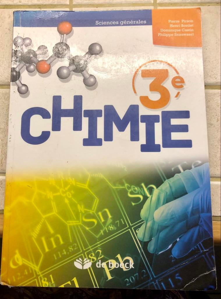 Chimie 3e, Utilisé, Secondaire, Chimie, Édition de Boeck
