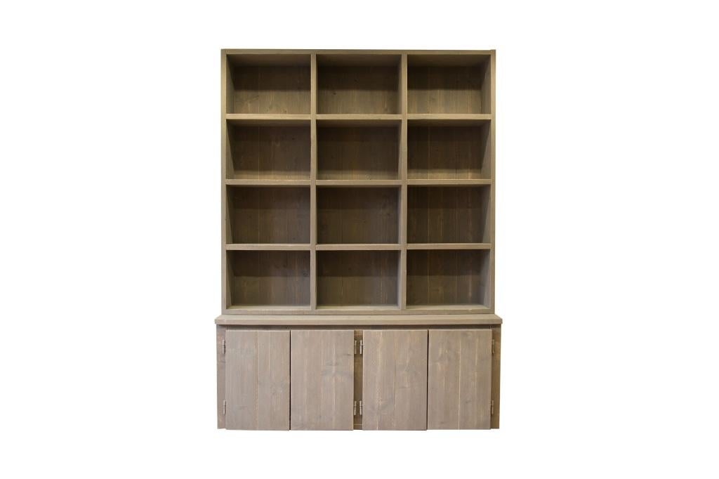 Moet weg: Showroommodel Boekenkast van steigerhout, Ophalen, 200 cm of meer, 150 tot 200 cm, Nieuw