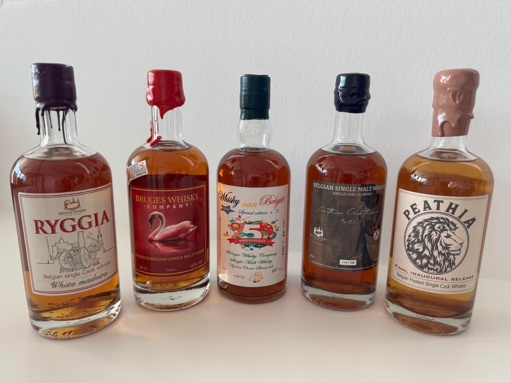 Leuk setje Brugse Whisky Company, Collections, Vins, Neuf, Autres types, Autres régions, Pleine, Enlèvement ou Envoi