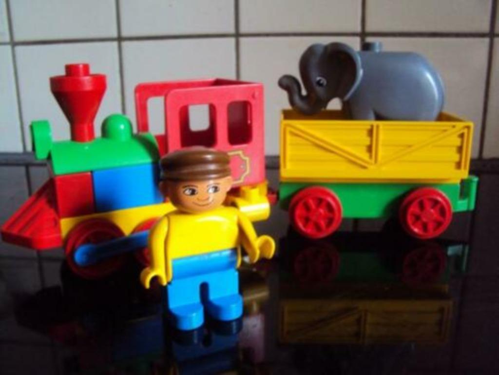 Duplo, leuk dieren treintje met olifantje, Ophalen of Verzenden, Gebruikt, Duplo