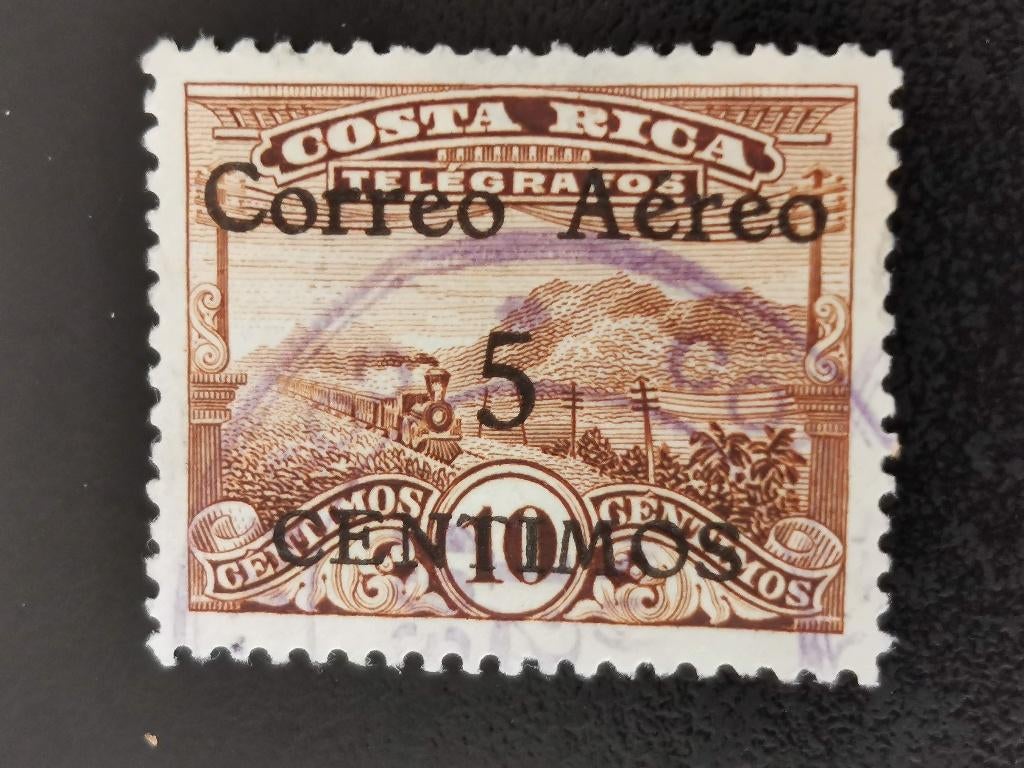 Costa Rica 1930-32 - train, locomotive, avec surcharge, Enlèvement ou Envoi, Affranchi, Amérique centrale