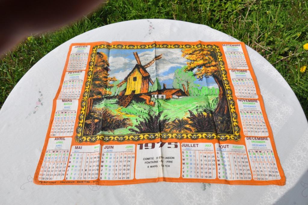 calendrier essuie publicitaire  année 1975, Collections, Enlèvement ou Envoi, Utilisé, Autres types