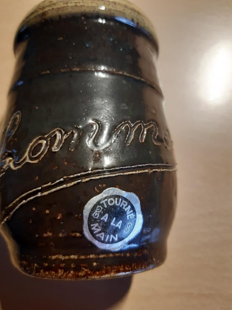 Vase fait main par Lommel. Poterie. 6,5 cm de diamètre., Enlèvement ou Envoi, Comme neuf