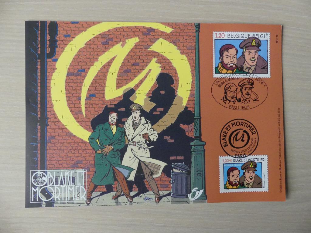 Carte souvenir 2004 Blake et Mortimer - Belgique / France, Timbres & Monnaies, Enlèvement ou Envoi