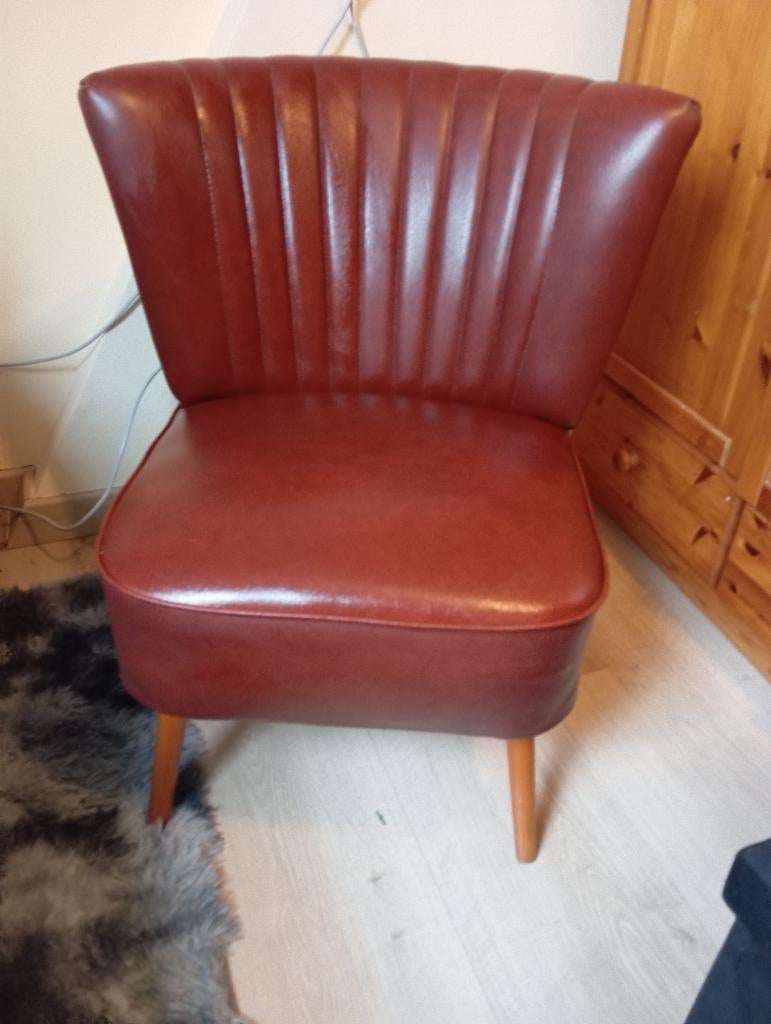 Vintage fauteuil uit de jaren 60/70 - style mid-century, Ophalen, Minder dan 75 cm, Mid-Century, Zo goed als nieuw