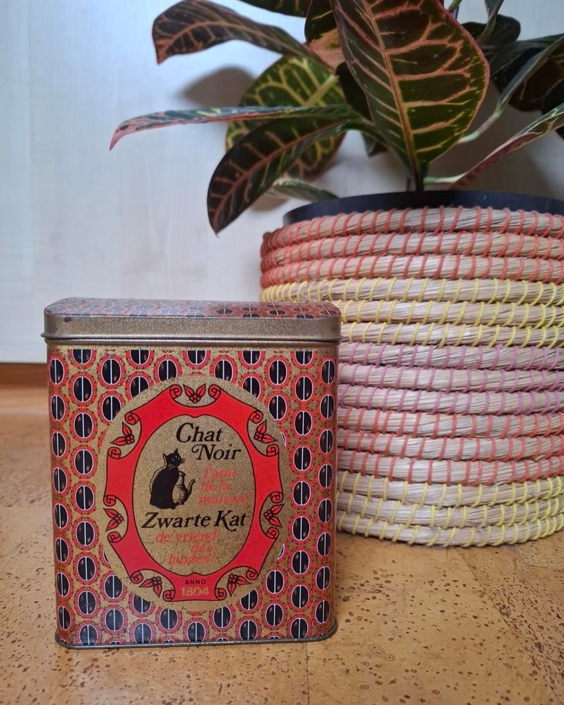 Vintage koffiedoos Chat Noir, Ophalen of Verzenden, Gebruikt, Koffie, Overige merken