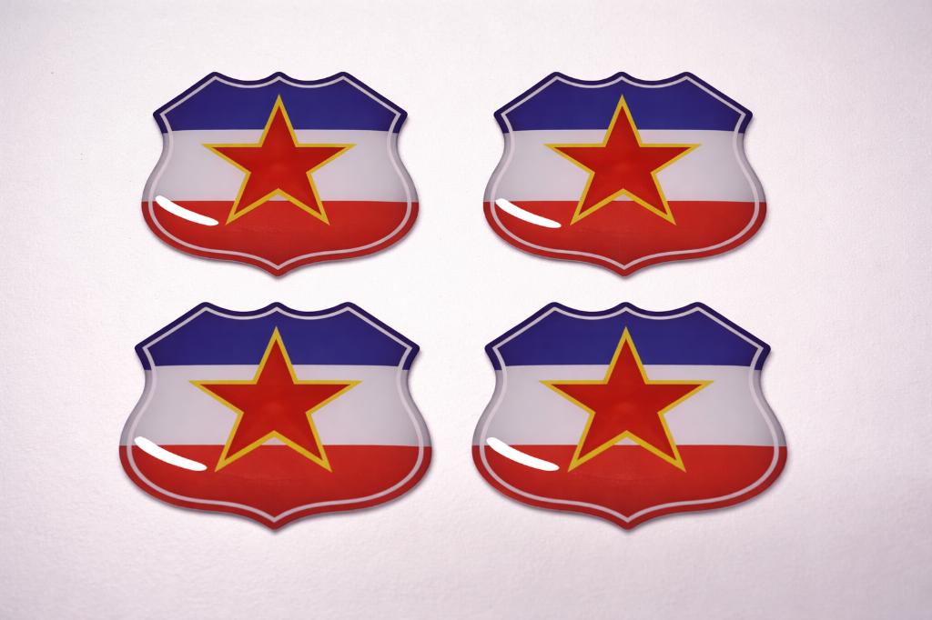 3D Joegoslavië gel vlag stickers UV-bestendig, Verzamelen, Stickers, Nieuw, Overige typen, Verzenden