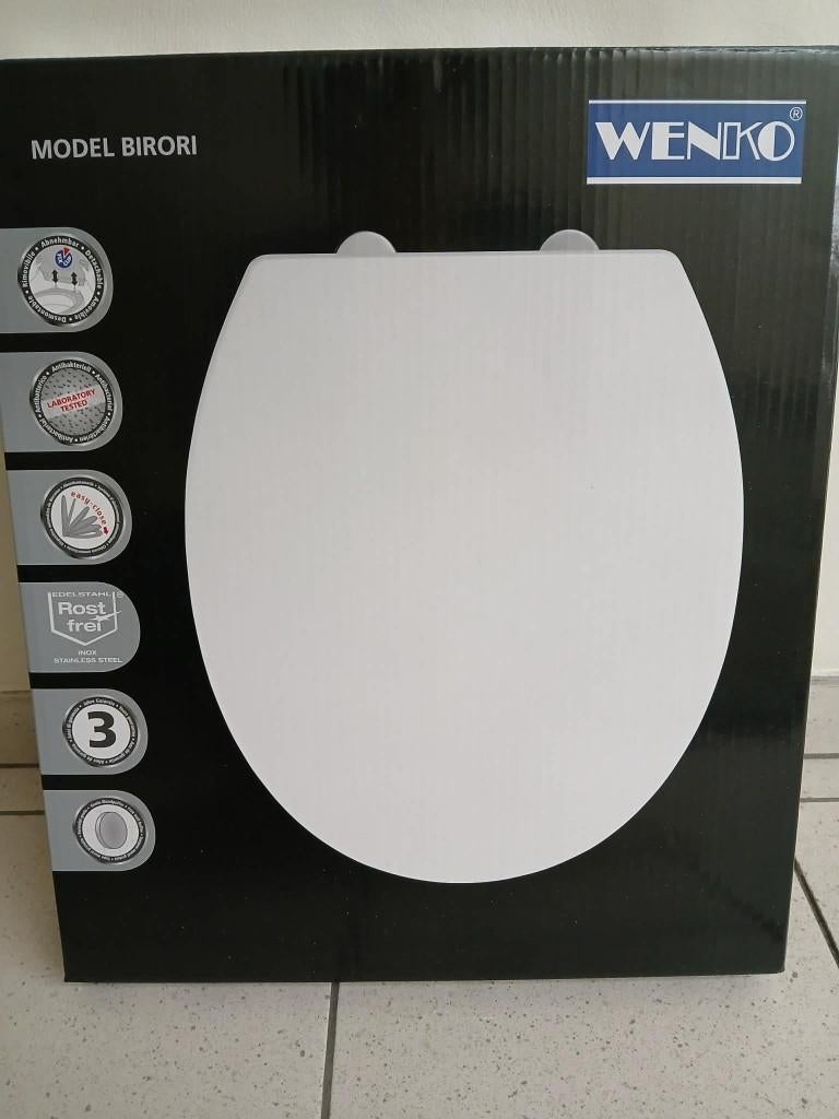 Toiletzitting Duroplast WENKO Model Bironi wit - NIEUW, Doe-het-zelf en Bouw, Sanitair, Ophalen, Nieuw, Toilet
