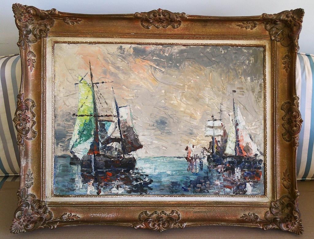 Zeilschepen op zee - (Gerhard Kohn Roemers 1900 - 1965), Antiek en Kunst, Kunst | Schilderijen | Klassiek, Ophalen of Verzenden