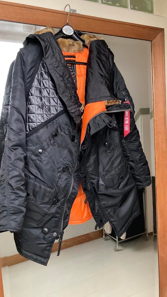 Warme speciale zwarte winterparka small, Neuf, Taille 36 (S), Alpha industries, Enlèvement