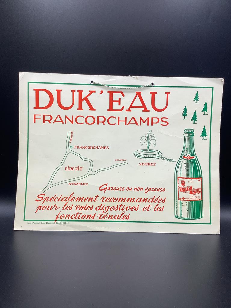 Oude Duk'eau bron bord - Francorchamps, Verzamelen, Ophalen of Verzenden