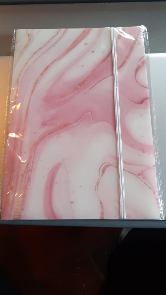 Farde cheminé double poche plastique rigide rose marbré, Ophalen of Verzenden, Nieuw