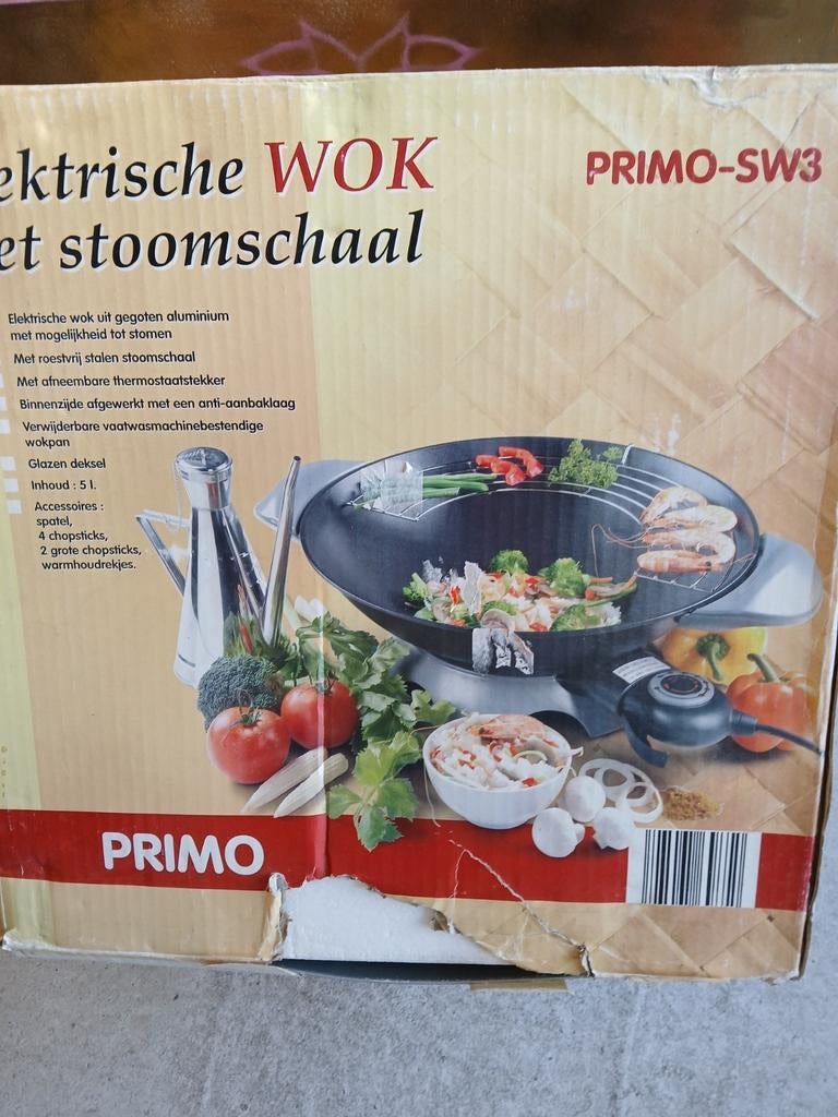 Electrische wok met stoomschaal Primo, Elektronische apparatuur, Ophalen, Nieuw