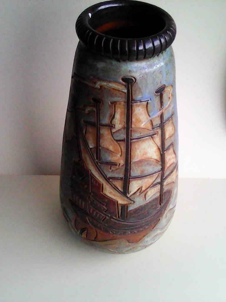 Vase signé DUBOIS (thème la Marine), Antiek en Kunst, Ophalen