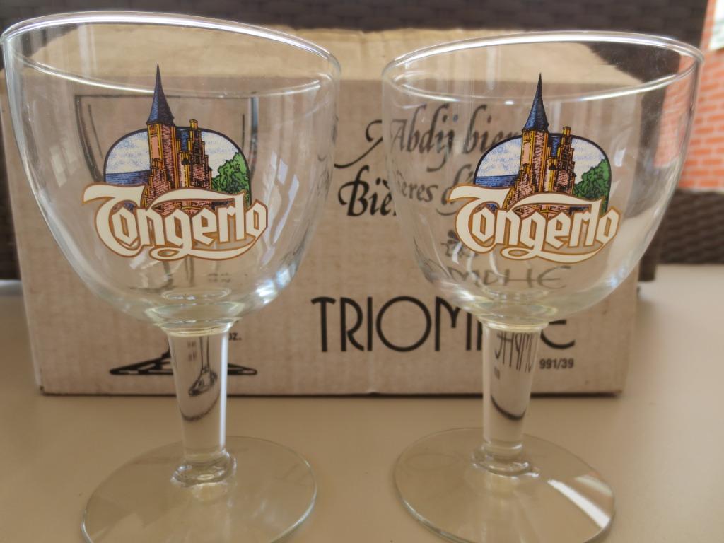 31 stuks Tongerlo Abdij Bierglazen met voet, Verzamelen, Ophalen, Nieuw, Bierglas