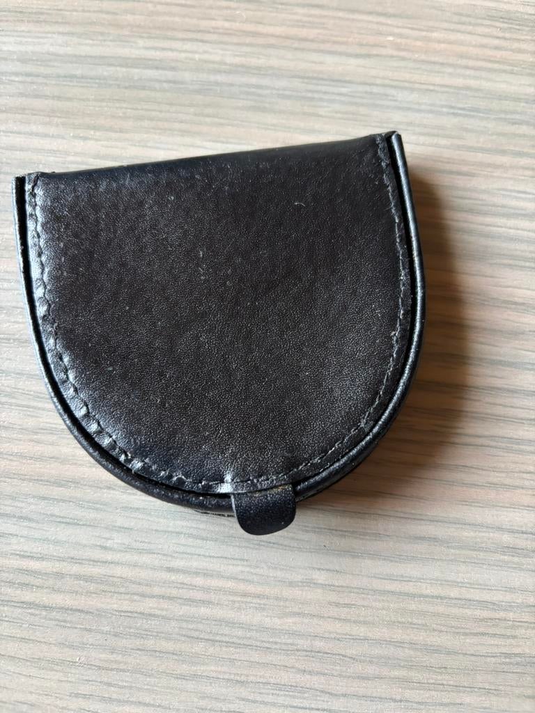Lederen geldbeugel, Ophalen of Verzenden, Zo goed als nieuw, Zwart, Leder