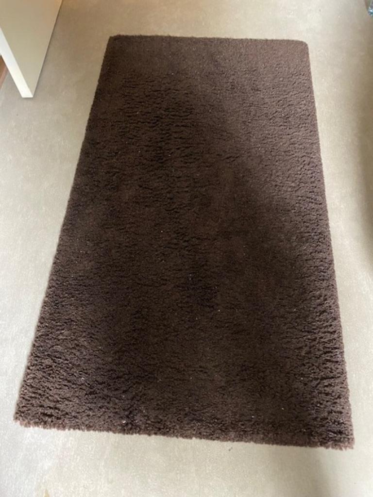 Tapijt - vloerkleed IKEA ADUM 80cm_150cm, Huis en Inrichting, Ophalen, Gebruikt, Bruin, 50 tot 100 cm