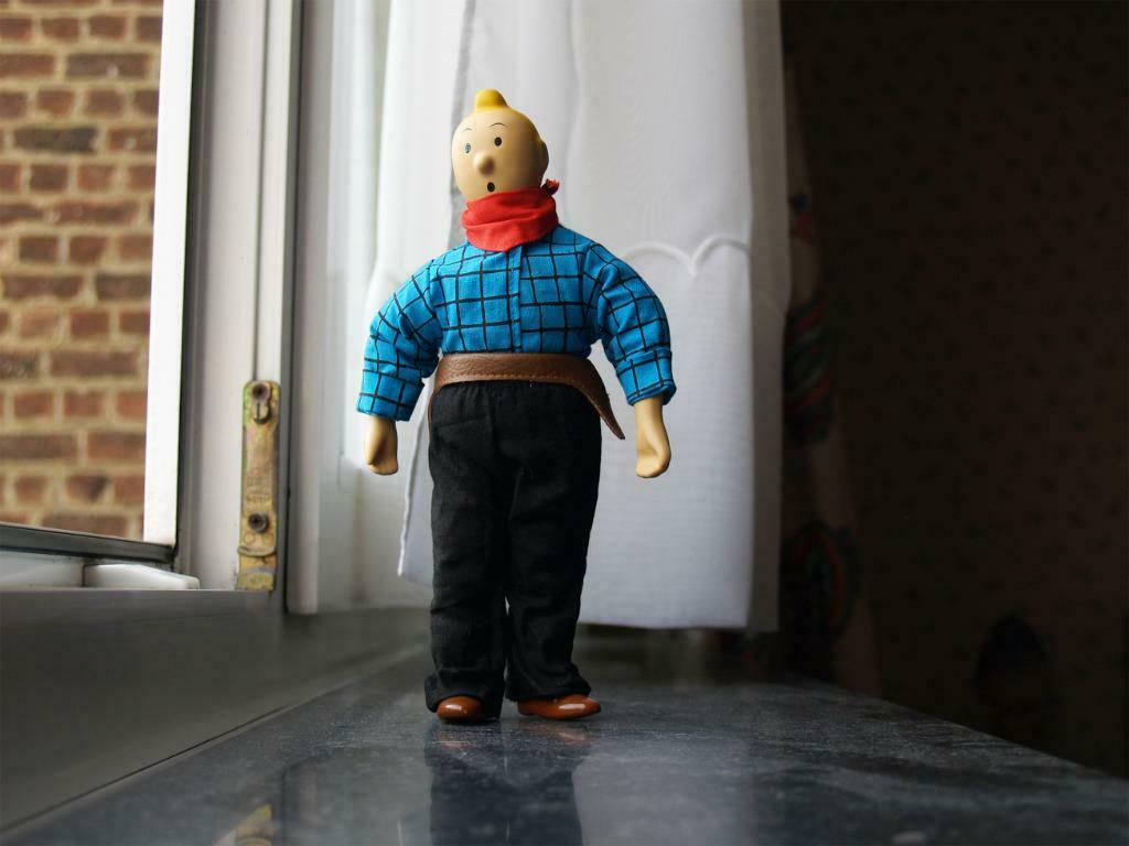 "Poupée" Tintin cowboy, Collections, Enlèvement ou Envoi, Tintin, Comme neuf, Statue ou Figurine