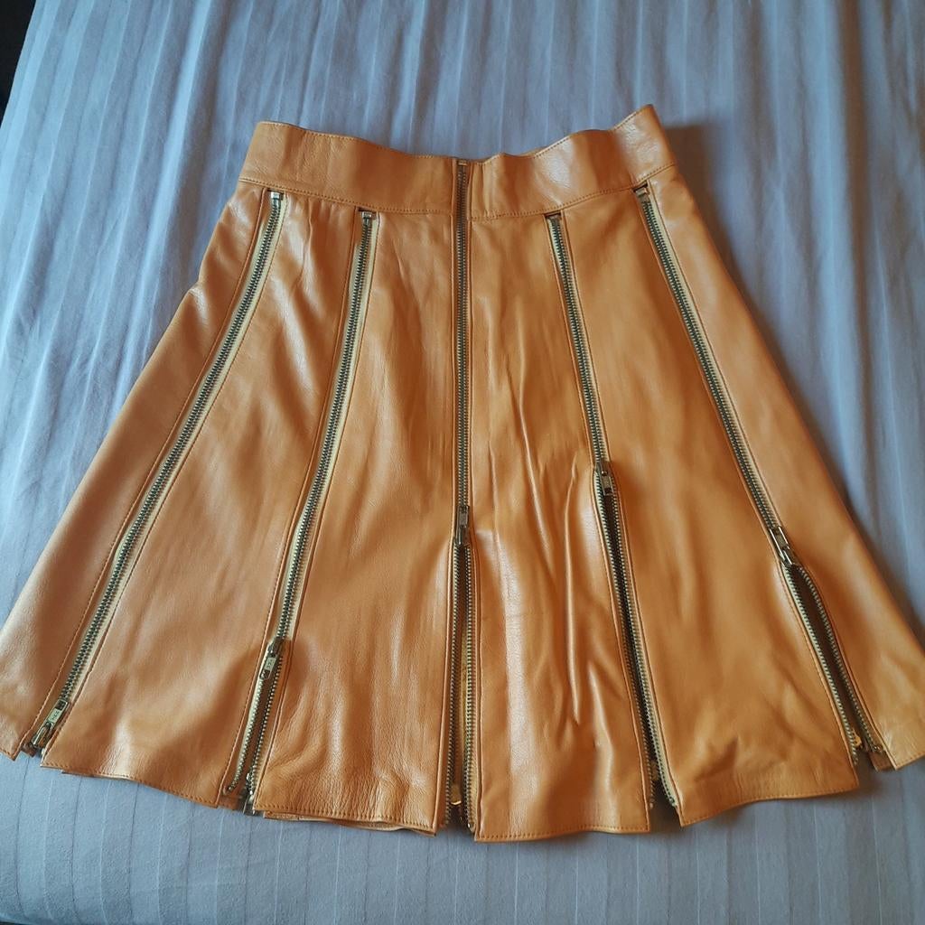 ELLA SINGH COUTURE*MINI-JUPE EN CUIR*PETITE*NEUVE*, Neuf, ELLA SINGH Couture, Jaune, Enlèvement