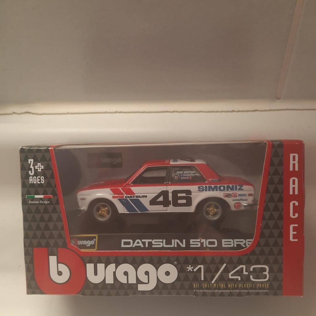 BURAGO RACE 1:43 : DATSUN 510 BRE *NIEUW*ONBESPEELD*MIB*, Hobby en Vrije tijd, Modelauto's | 1:43, Nieuw, Auto, Overige merken