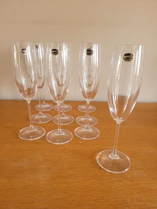 Lot de 12 verres champagne Bohemia crystal, Enlèvement, Comme neuf