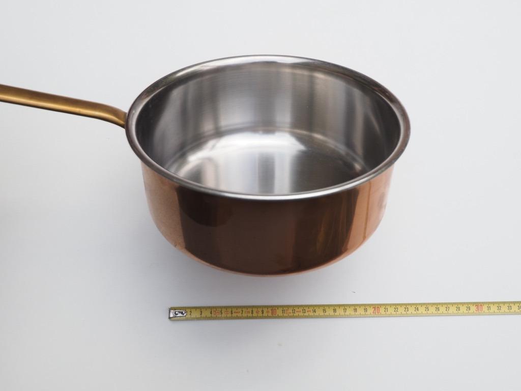 Poêlon en cuivre étamé de 22 cm, Enlèvement, Comme neuf, Autres matériaux