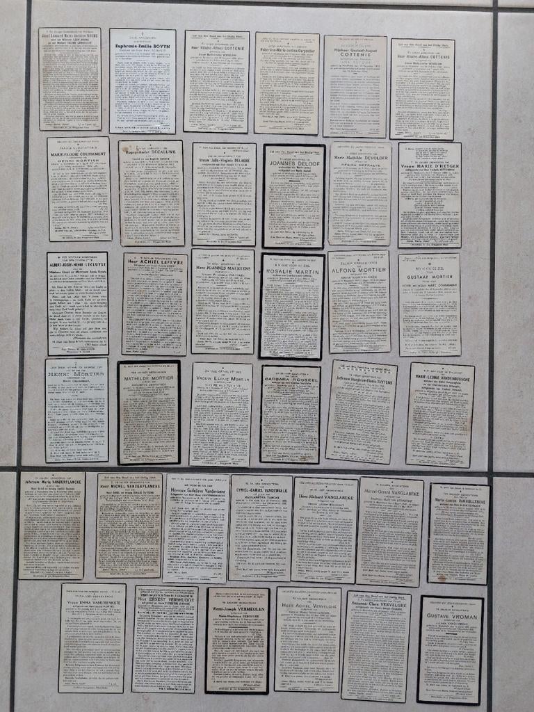 Lot oude bidprentjes Meulebeke (37 stuks), Verzamelen, Bidprentjes en Rouwkaarten, Ophalen of Verzenden
